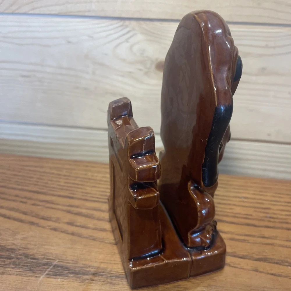 Vintage Basset Hound Mail Napkin Holder Pearl Tear Enesco Japan Ceramic Dog
